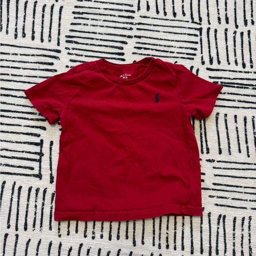 Ralph Lauren Red Short Sleeve Tee Classic Cotton
